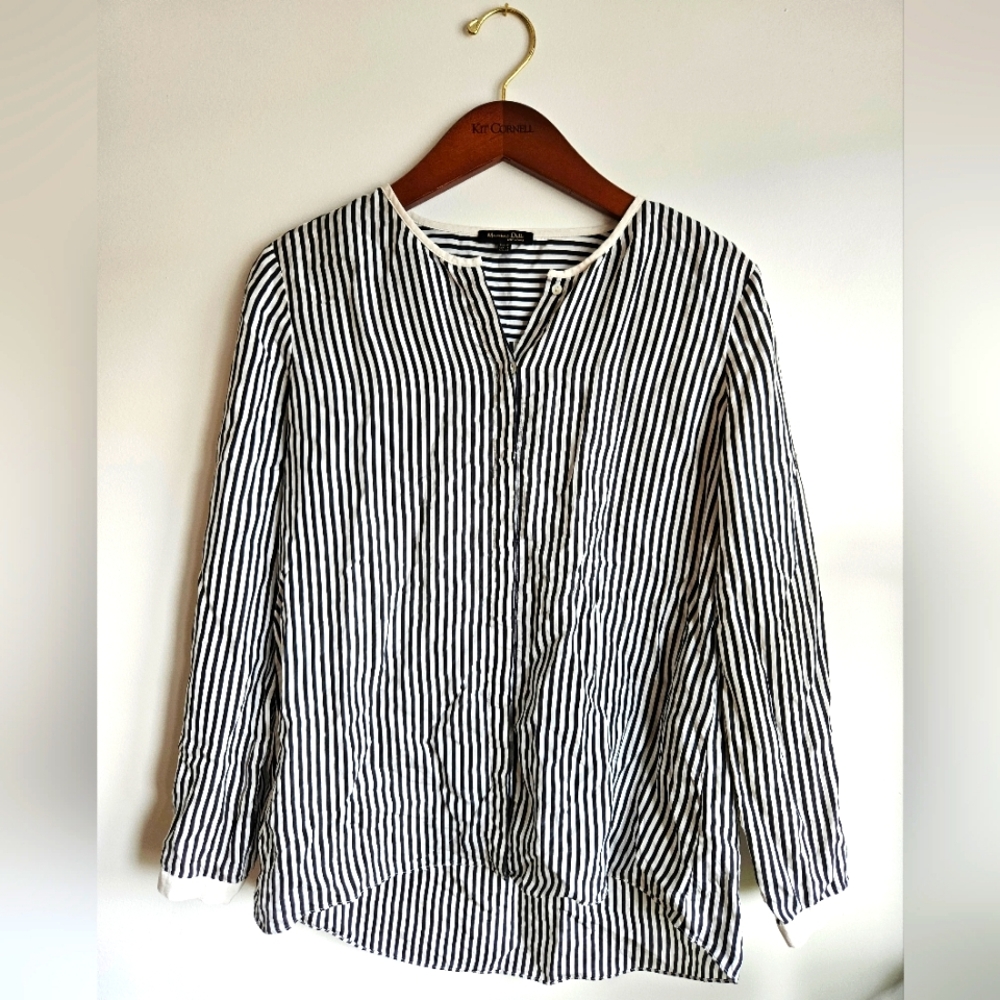 Massimo Dutti | Black and White Striped Blouse